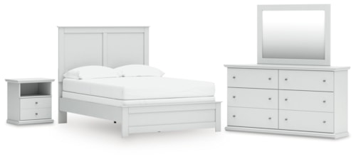 Full Panel Bed, Dresser, Mirror And Nightstand