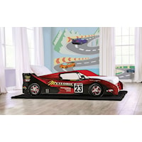RED RACE CAR TWIN BED |