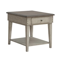 Modern Farmhouse 1-Drawer End Table with Lower Shelf