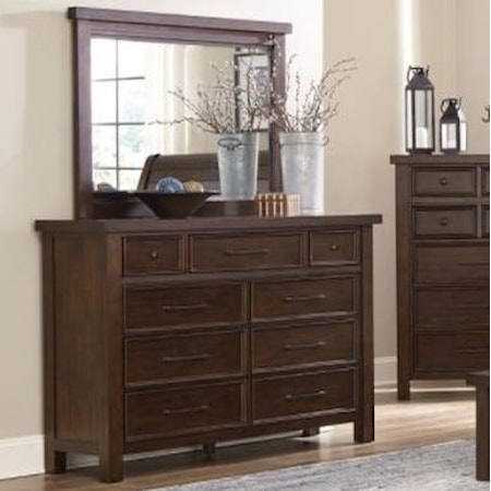 Dresser and Mirror Set