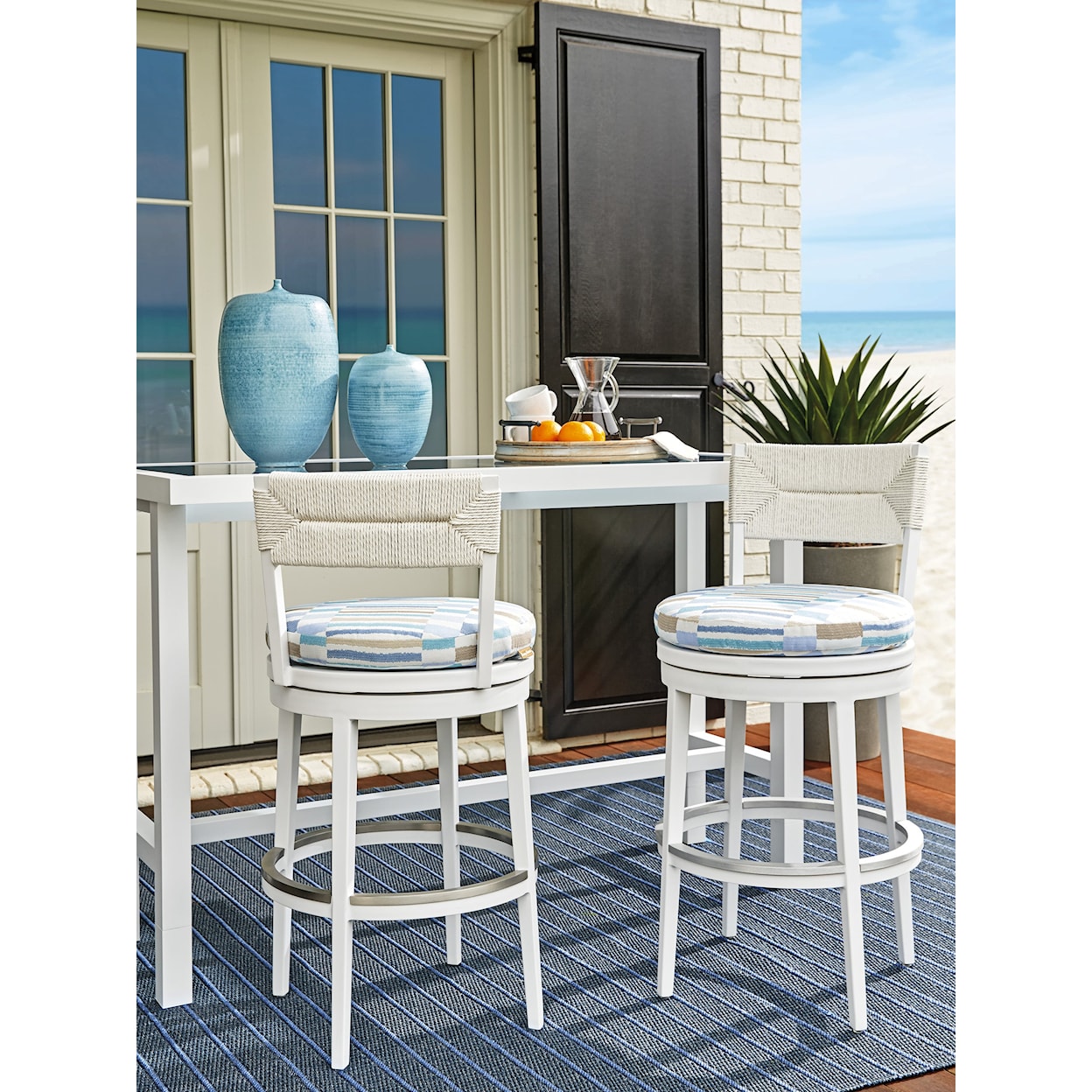 Tommy Bahama Outdoor Living Ocean Breeze Promenade Outdoor Swivel Bar Stool