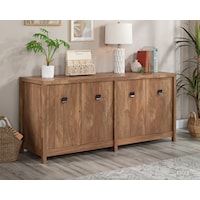 Farmhouse 4-Door Office Credenza with Slide-out Printer Shelf