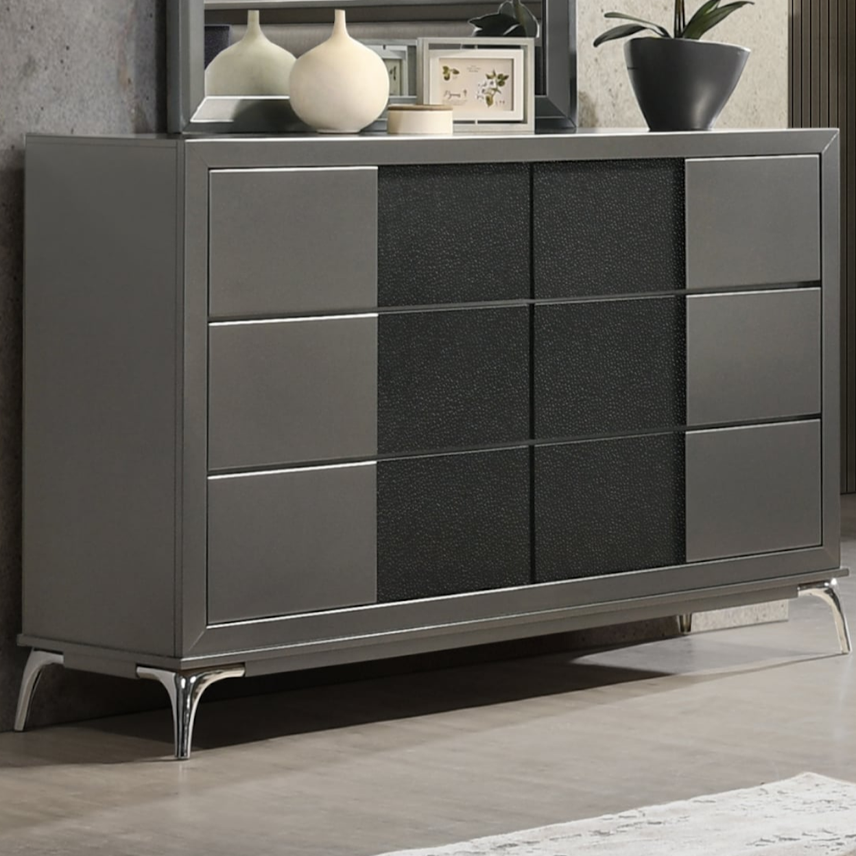 New Classic Furniture Nocturne Dresser-Slate