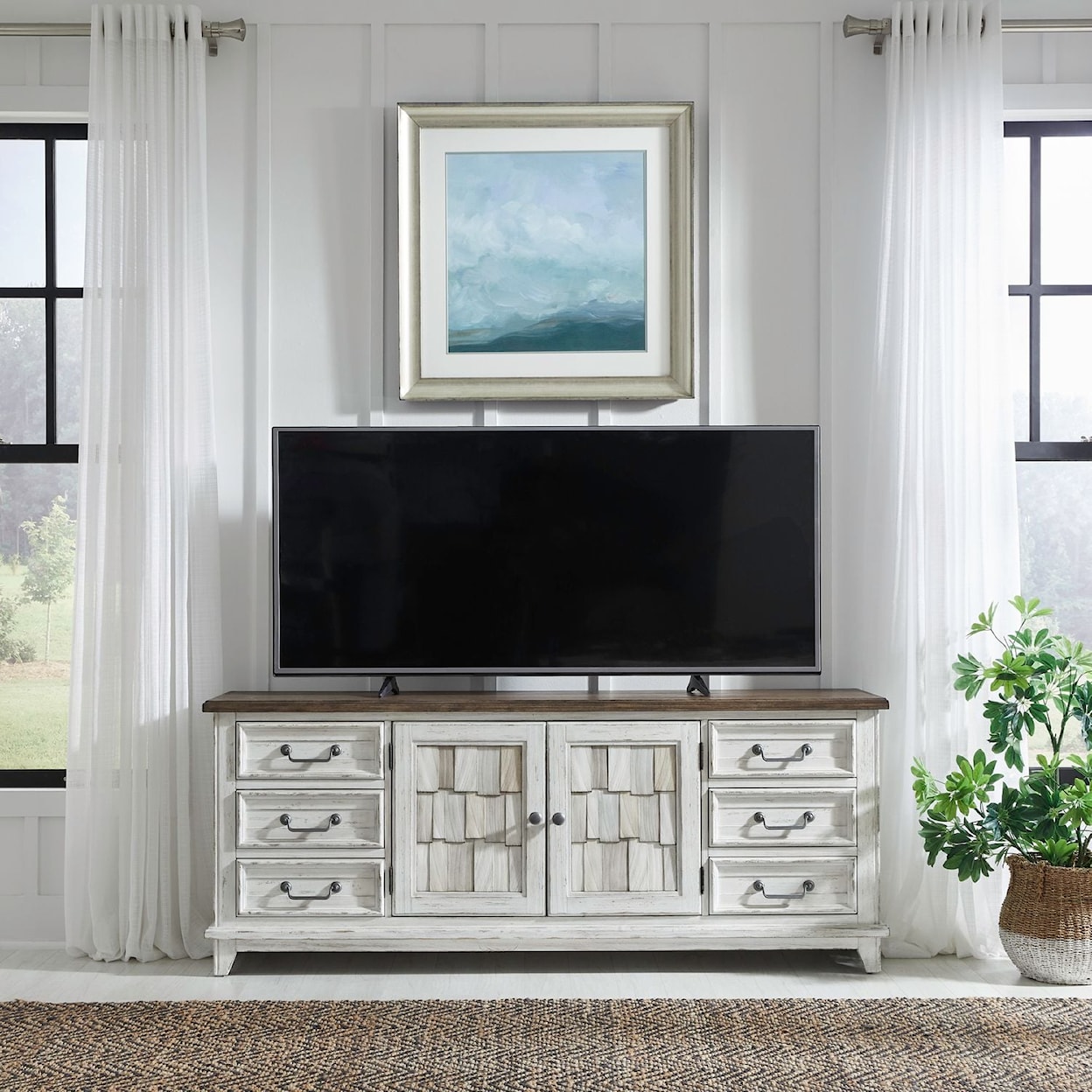Liberty Furniture River Place 6-Drawer 75-Inch Entertainment Console