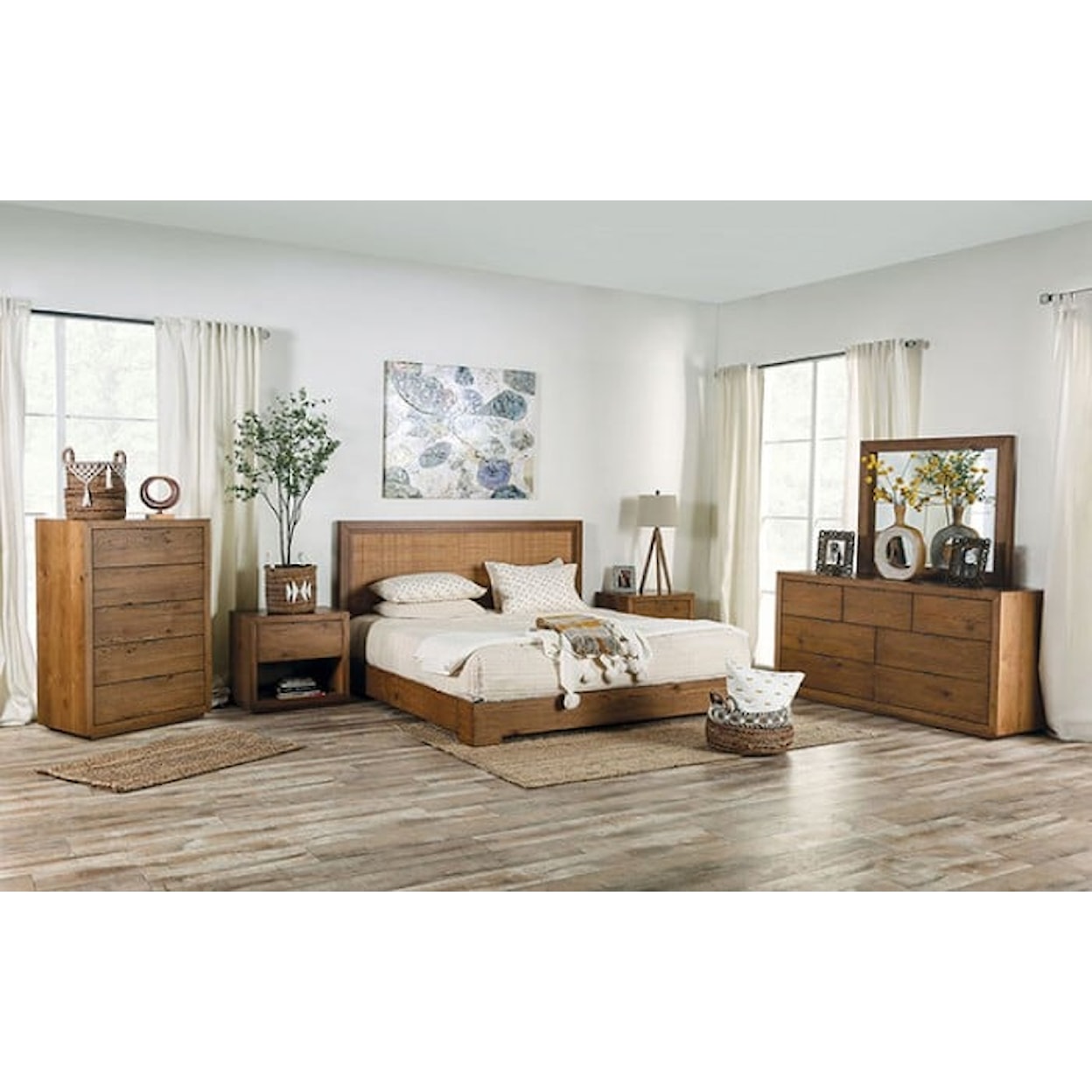 Furniture of America LEIRVIK 5-Piece Queen Bedroom Set