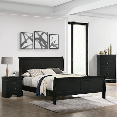 Transitional 3 Piece Queen Bedroom Set