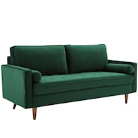 Valour Mid-Century Modern Performance Velvet Sofa - Green