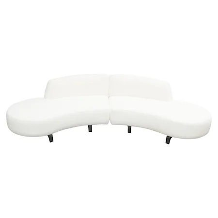 Contemporary Armless 2-Piece Sofa