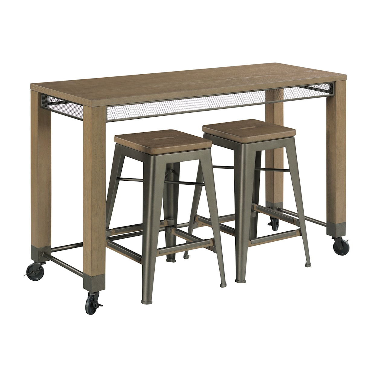 Hammary Maya Counter Console w/ 2 Stools