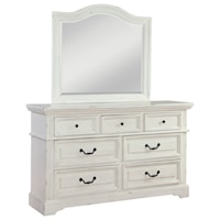 Traditional 7-Drawer Dresser and Mirror Set