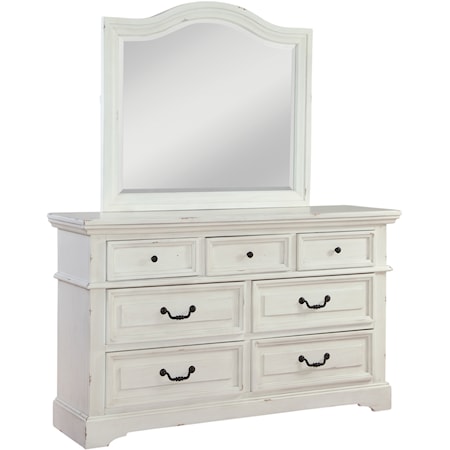 Dresser and Mirror Set