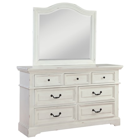 Dresser and Mirror Set