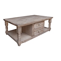 Rustic Cocktail Table with 4 Drawers