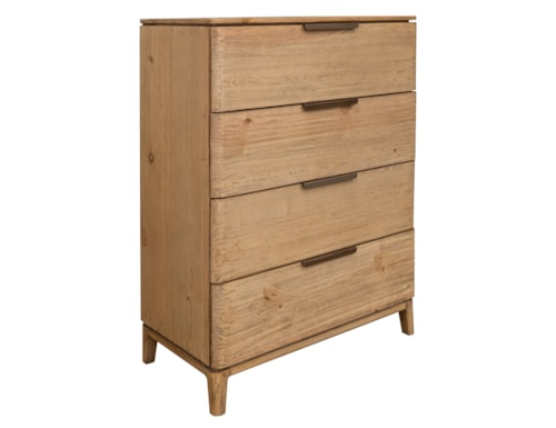 Coastal 4-Drawer Chest with Metal Handles