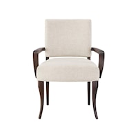 Contemporary Arm Chair with Wood Armrests