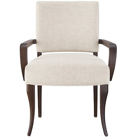 Contemporary Arm Chair with Wood Armrests