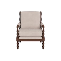 Transitional Accent Chair with Exposed Wood Arms