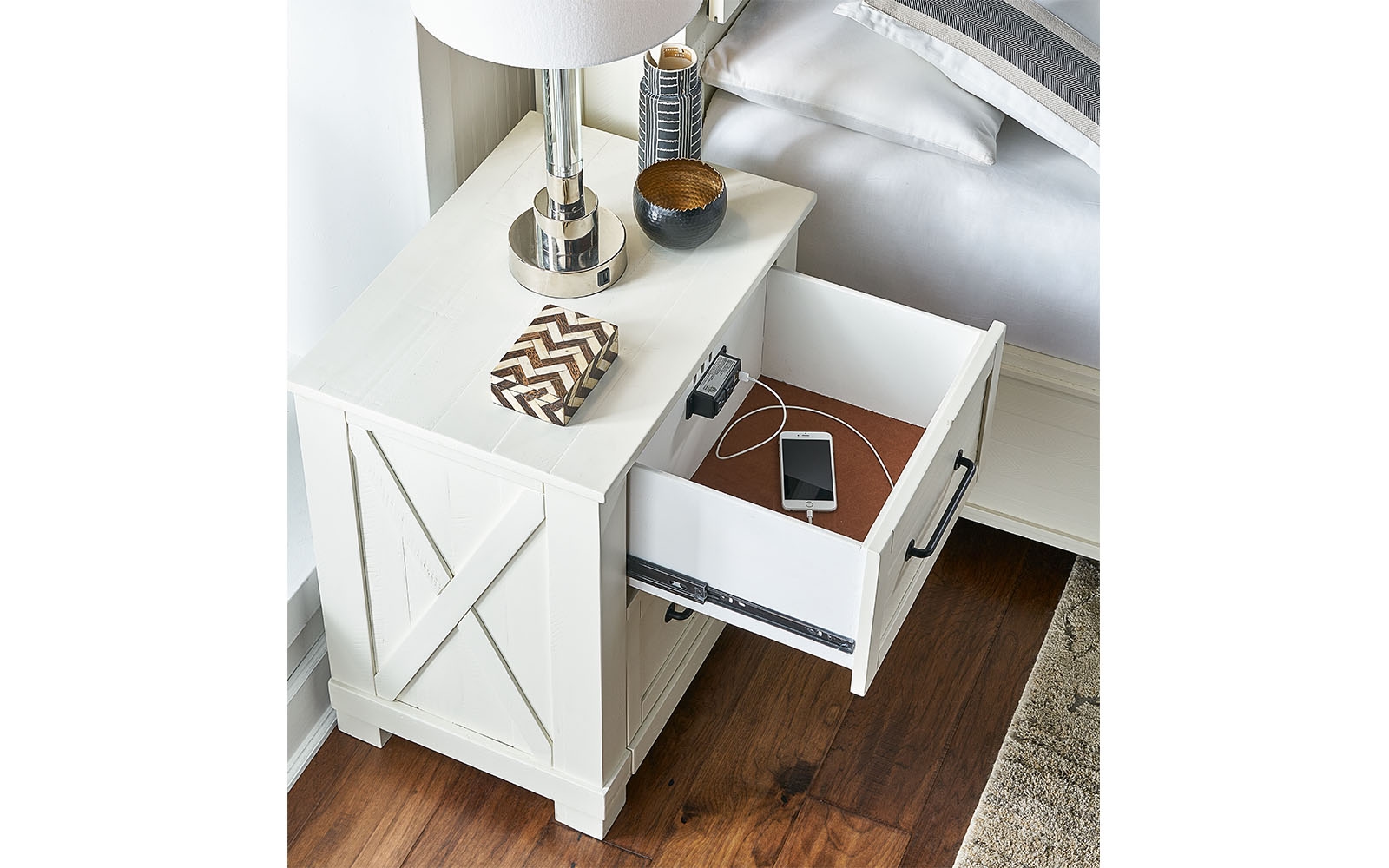 A-America Sun Valley Nightstand with USB Charging