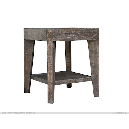 Nogales Rustic End Table with Open Shelf Bottom