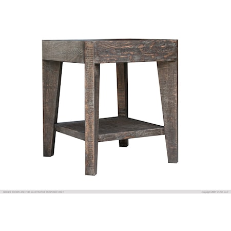 Nogales Rustic End Table with Open Shelf Bottom