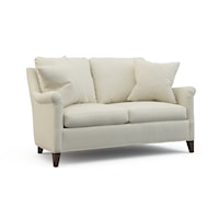 Transitional Loveseat with Tapered Legs