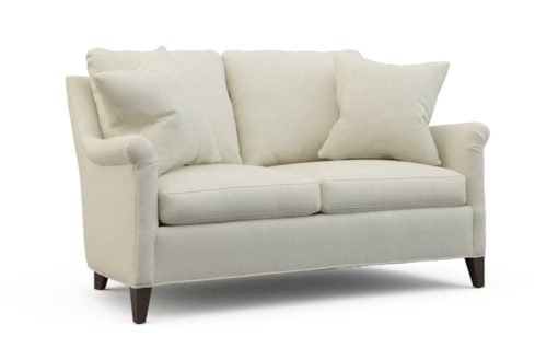 Transitional Loveseat with Tapered Legs