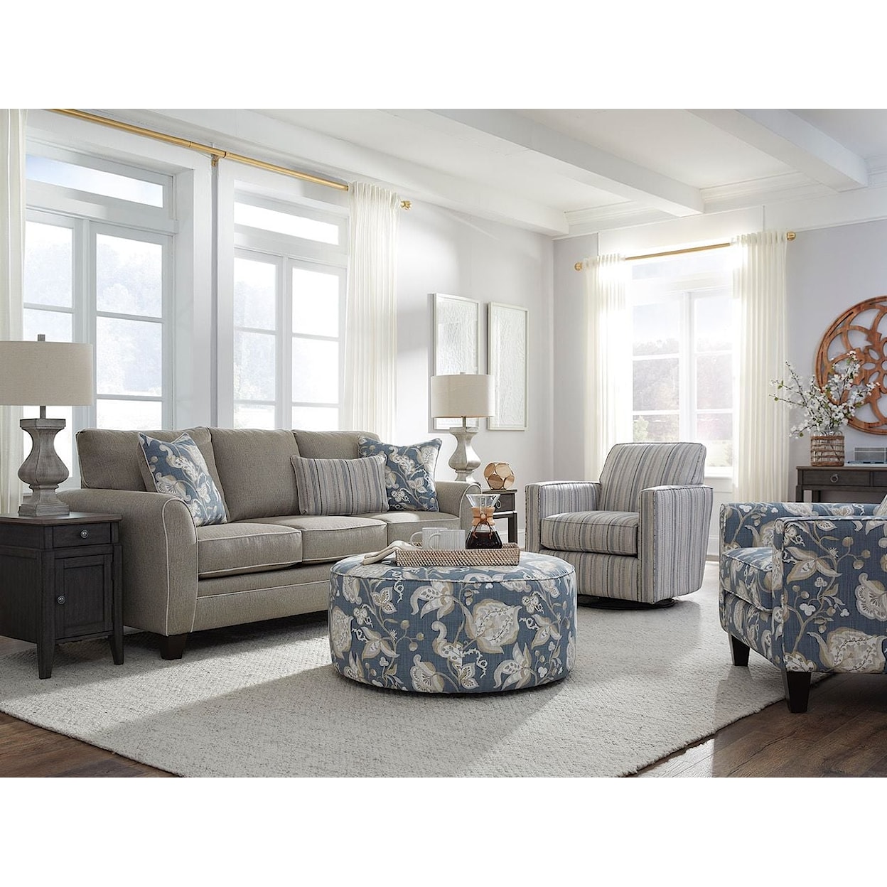 Fusion Furniture 41 DANO TWEED Living Room Set