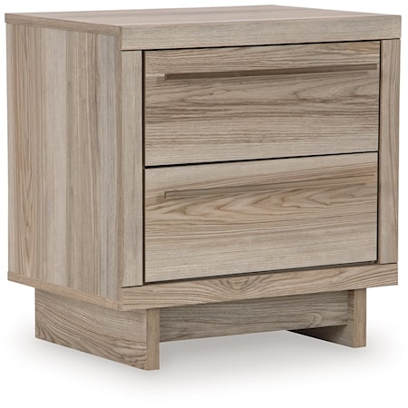 Casual 2-Drawer Nightstand with USB Port