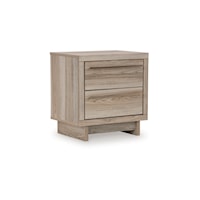 Casual 2-Drawer Nightstand with USB Port