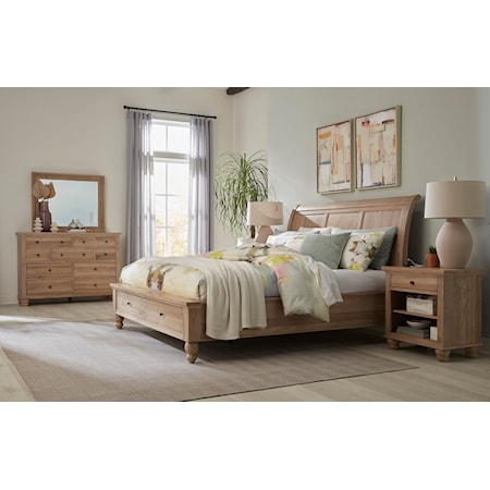 King Storage Sleigh Bed