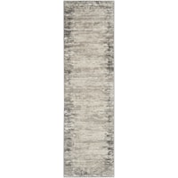 2'2" x 7'6" Ivory/Grey Runner Rug