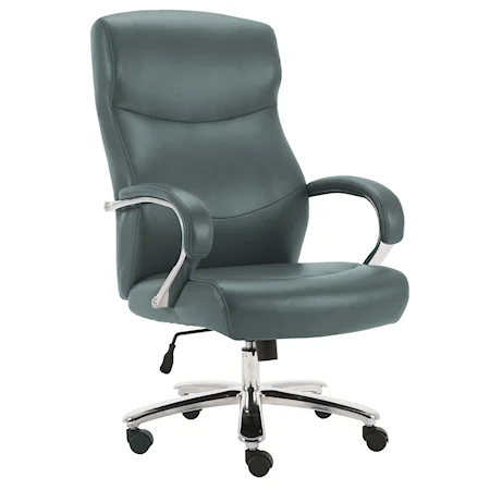 Contemporary Desk Chair with Metal Base and Adjustable Seat