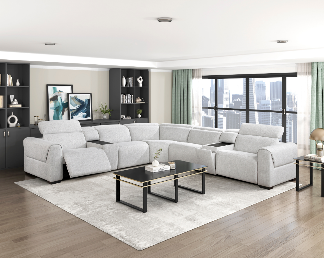 Homelegance McPherson 7-Piece Power Reclining Sectional Sofa