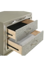 New Classic Radiance Glam 2-Drawer Nightstand with Chrome Handles