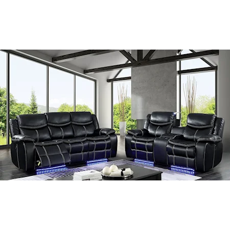 Contemporary Power Reclining Sofa and Loveseat Set with Reclining Chair