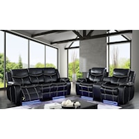 Contemporary Power Reclining Sofa and Loveseat Set with Reclining Chair