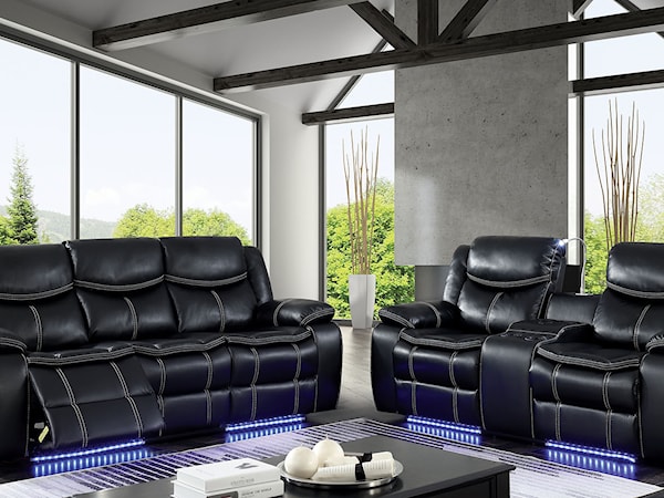 Power Reclining Sofa and Loveseat Set