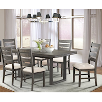 Contemporary 7-Piece Dining Set with Six Dining Chairs