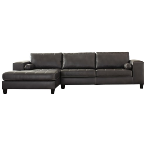 Faux Leather 2-Piece Sectional with Left Chaise