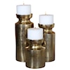 Uttermost Accessories - Candle Holders Amina Antique Brass Candleholders (Set of 3)