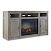 Benchcraft Moreshire 72" TV Stand with Electric Fireplace