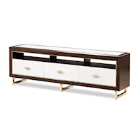 Transitional 3-Drawer Media Cabinet with Velvet-lined Drawers