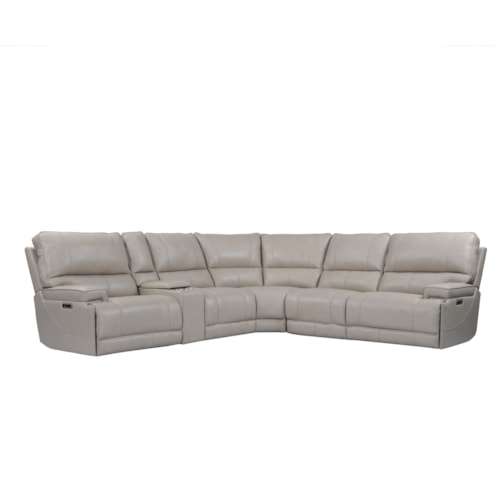 Contemporary Power Reclining Sectional with USB Ports and Power Headrests