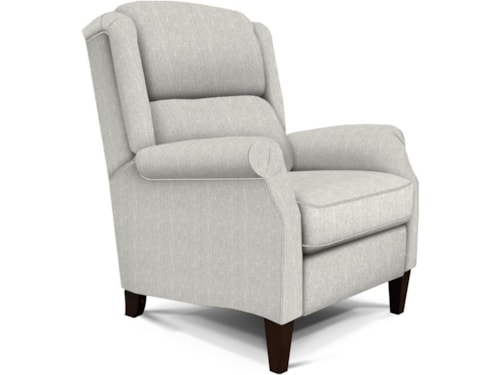 Transitional Push Back Recliner with Tapered Legs