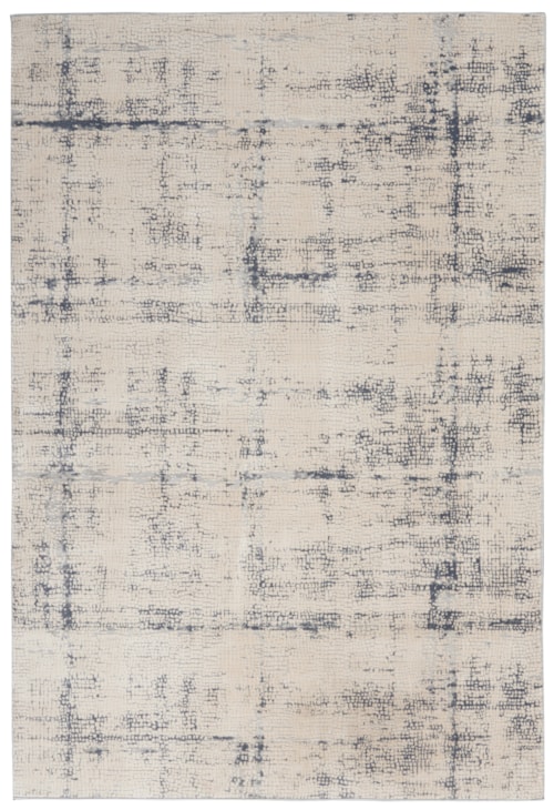 5'3" x 7'3" Ivory/Blue Rectangle Rug