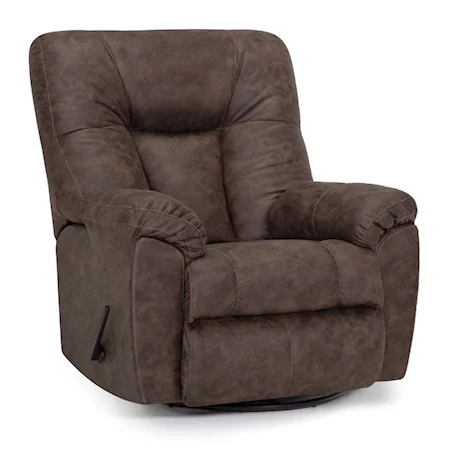 Casual Manual Swivel Rocker Recliner with Pillow Arms