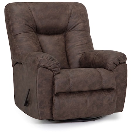 Casual Manual Swivel Rocker Recliner with Pillow Arms