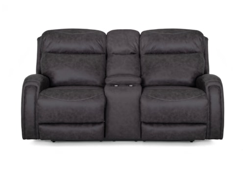 Casual Reclining Console Loveseat