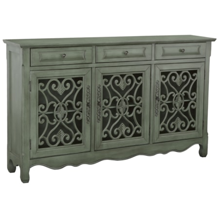 3-drawer Scrollwork Accent Cabinet