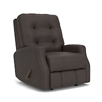 Transitional Manual Rocker Recliner with Button Tufting